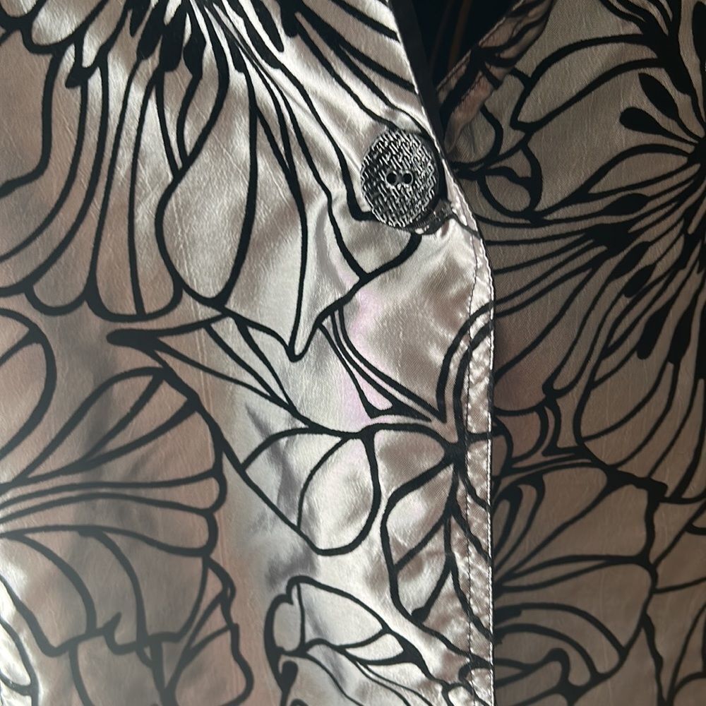 Silver and black Women's  hoodie  reversible coat vintage - Picture 5 of 10